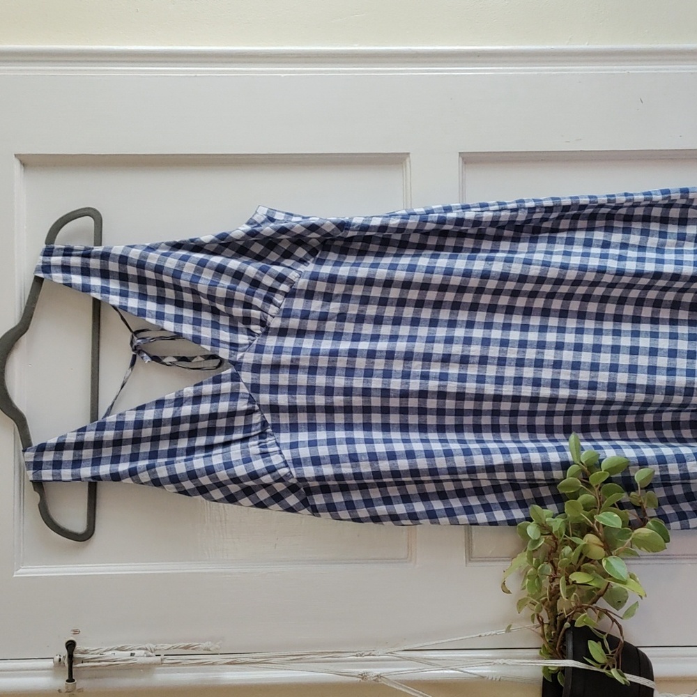 Old Navy Blue and White Gingham Midi Dress
